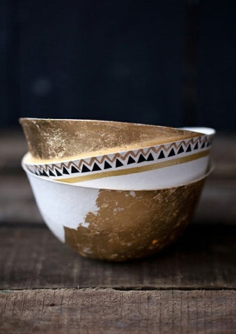 Gold Flaked Porcelain Bowls